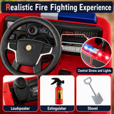 Kids Ride on Fire Truck, 12V Battery Powered Fire Car with Remote Control