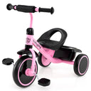 Toddler Tricycle with Adjustable Seat and Storage Basket for Aged 3-5 Years