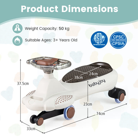 Ride on Car with Under-Seat Storage for Boys & Girls 3+ Years Old