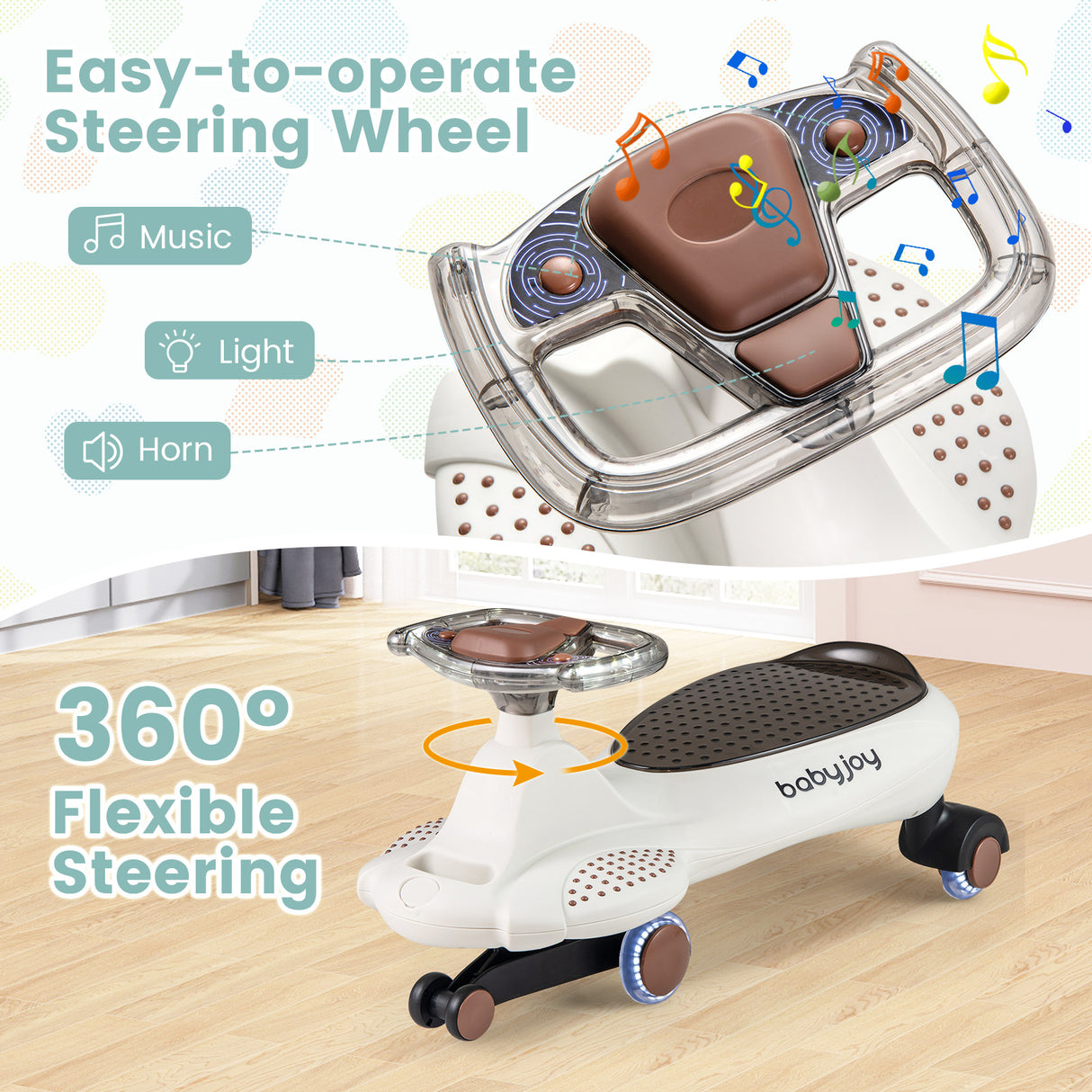 Ride on Car with Under-Seat Storage for Boys & Girls 3+ Years Old