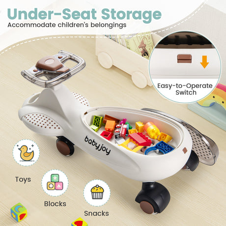 Ride on Car with Under-Seat Storage for Boys & Girls 3+ Years Old