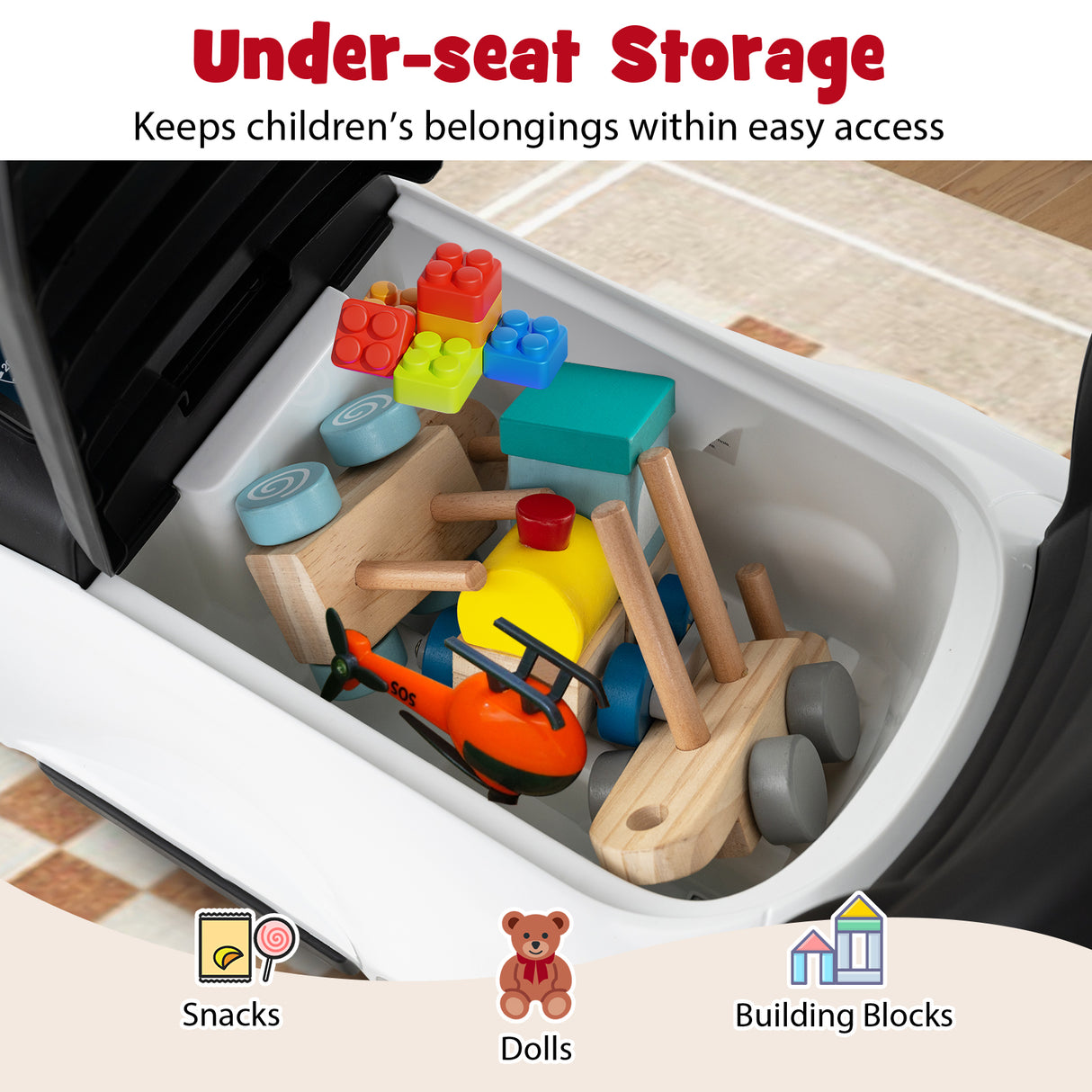 HONEY JOY 3-in-1 Ride on Push Car, Mercedes-Benz Licensed Foot to Floor Sliding Car w/Adjustable Canopy & Steering Push Bar