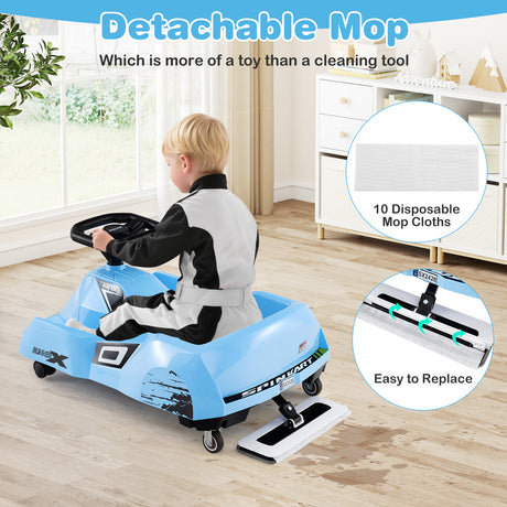 Electric Cleaning Go Kart, Battery Powered Go Cart Clean Car for Boys & Girls 2-5 Years Old