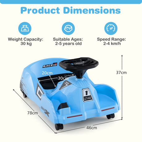 Electric Cleaning Go Kart, Battery Powered Go Cart Clean Car for Boys & Girls 2-5 Years Old