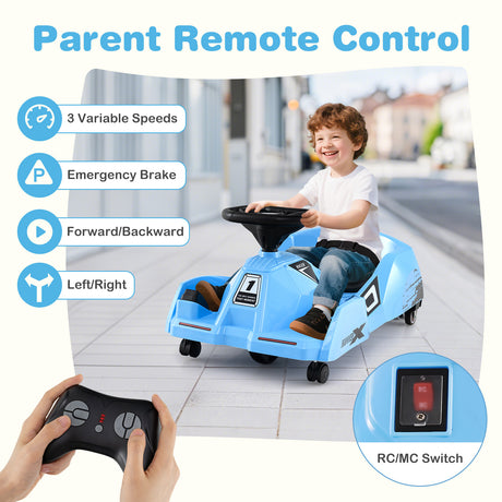 Electric Cleaning Go Kart, Battery Powered Go Cart Clean Car for Boys & Girls 2-5 Years Old