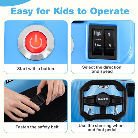 Electric Cleaning Go Kart, Battery Powered Go Cart Clean Car for Boys & Girls 2-5 Years Old