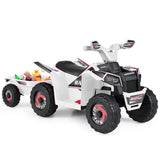 6V Kids Electric ATV Car with Removable Back Trailer