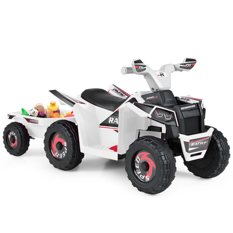 6V Kids Electric ATV Car with Removable Back Trailer