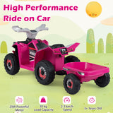 6V Kids Electric ATV Car with Removable Back Trailer