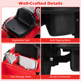 2-in-1 Ride on Tractor with Detachable Trailer, Foot-to-Floor Sliding Car with Air Horn, Dashboard, Shovel and Rake