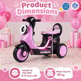 6V Kids Ride on Motorcycle with Light-Up Deck and Music for 3+ Years Old