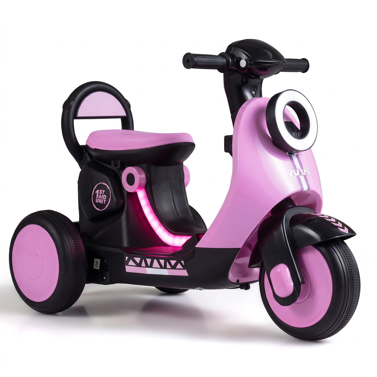 6V Kids Ride on Motorcycle with Light-Up Deck and Music for 3+ Years Old