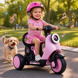 6V Kids Ride on Motorcycle with Light-Up Deck and Music for 3+ Years Old