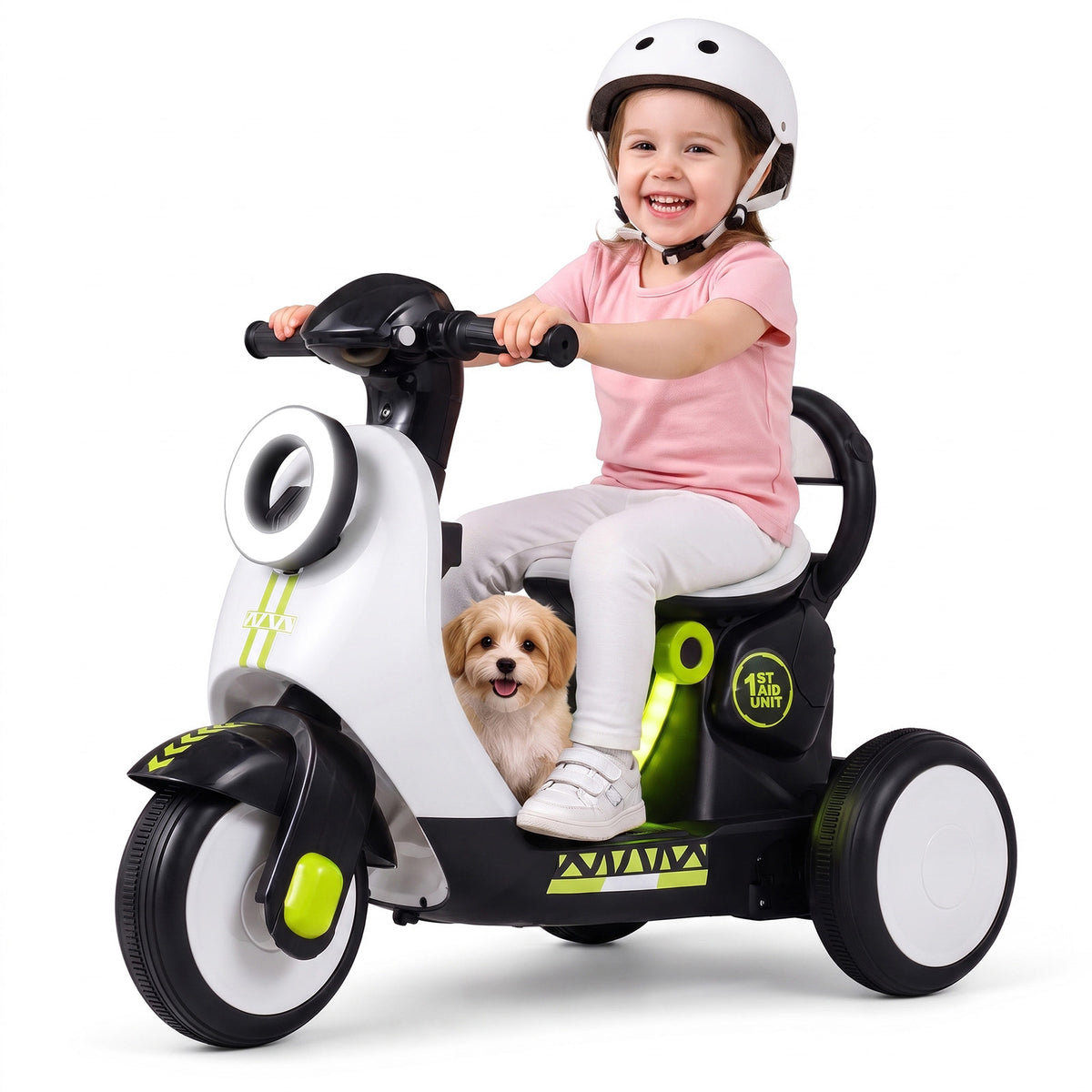 6V Kids Ride on Motorcycle with Light-Up Deck and Music for 3+ Years Old