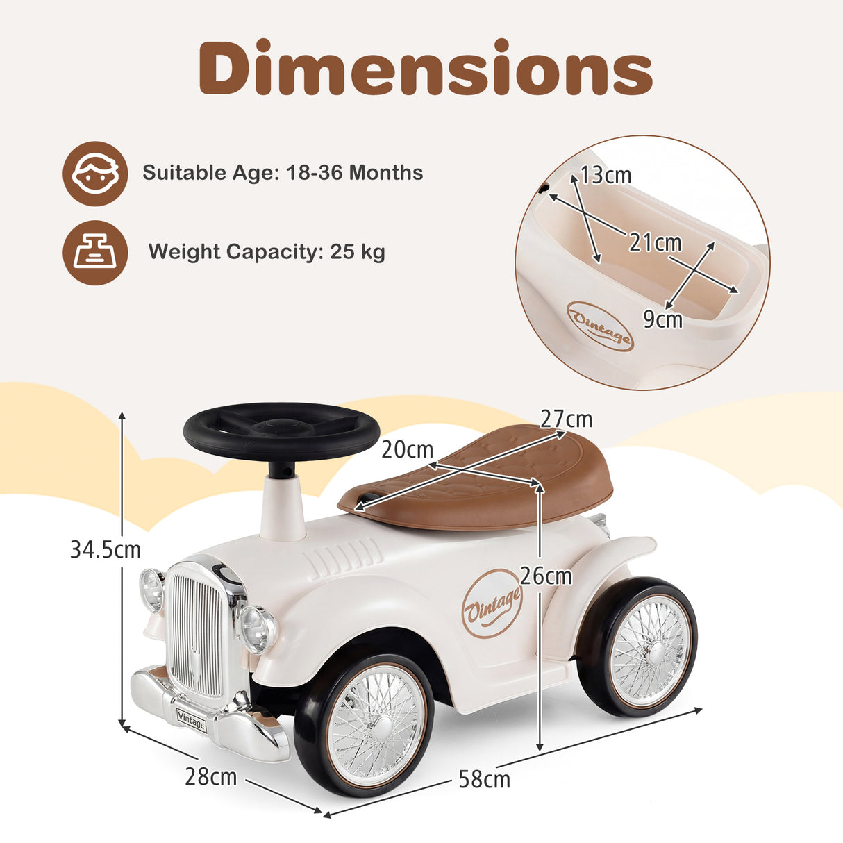HONEY JOY Retro Kids Ride-on Toy