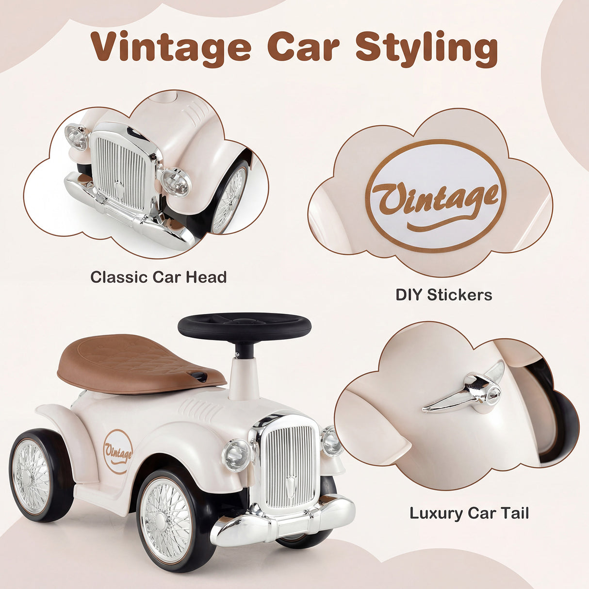 HONEY JOY Retro Kids Ride-on Toy