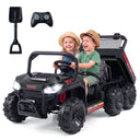 24V 2-Seater Ride on Dump Truck, 4WD Kids Ride on Car