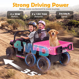 24V 2-Seater Ride on Dump Truck, 4WD Kids Ride on Car