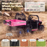 24V 2-Seater Ride on Dump Truck, 4WD Kids Ride on Car