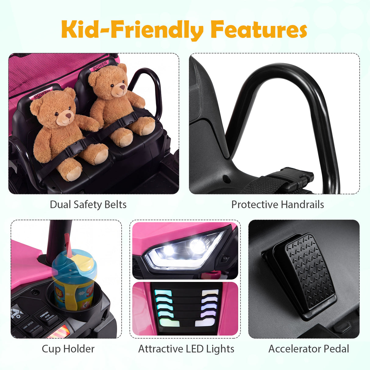 24V 2-Seater Ride on Dump Truck, 4WD Kids Ride on Car