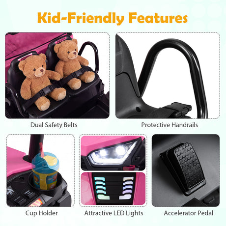 24V 2-Seater Ride on Dump Truck, 4WD Kids Ride on Car