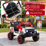 Kids Ride on Truck, 12V Electric Toy Vehicle w/ Remote Control, 3 Speeds, LED Lights, Horn, Music, Story, USB, AUX