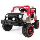 Kids Ride on Truck, 12V Electric Toy Vehicle w/ Remote Control, 3 Speeds, LED Lights, Horn, Music, Story, USB, AUX