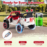 Kids Ride on Truck, 12V Electric Toy Vehicle w/ Remote Control, 3 Speeds, LED Lights, Horn, Music, Story, USB, AUX