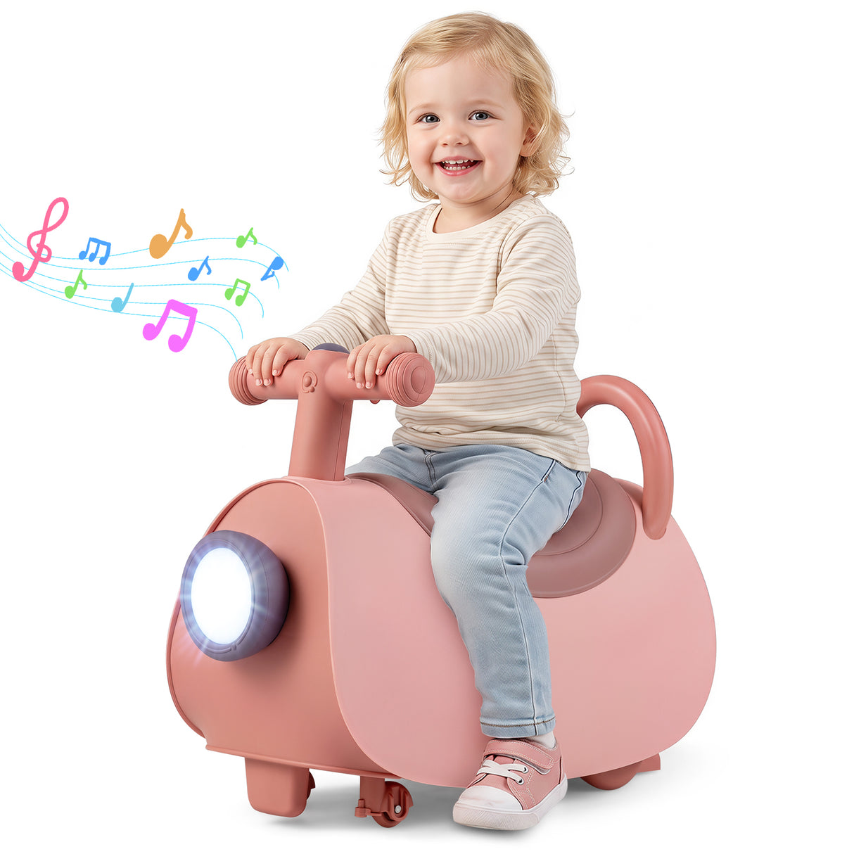Foot-to-Floor Sliding Car w/ Under Seat Storage & Anti-rollover Device