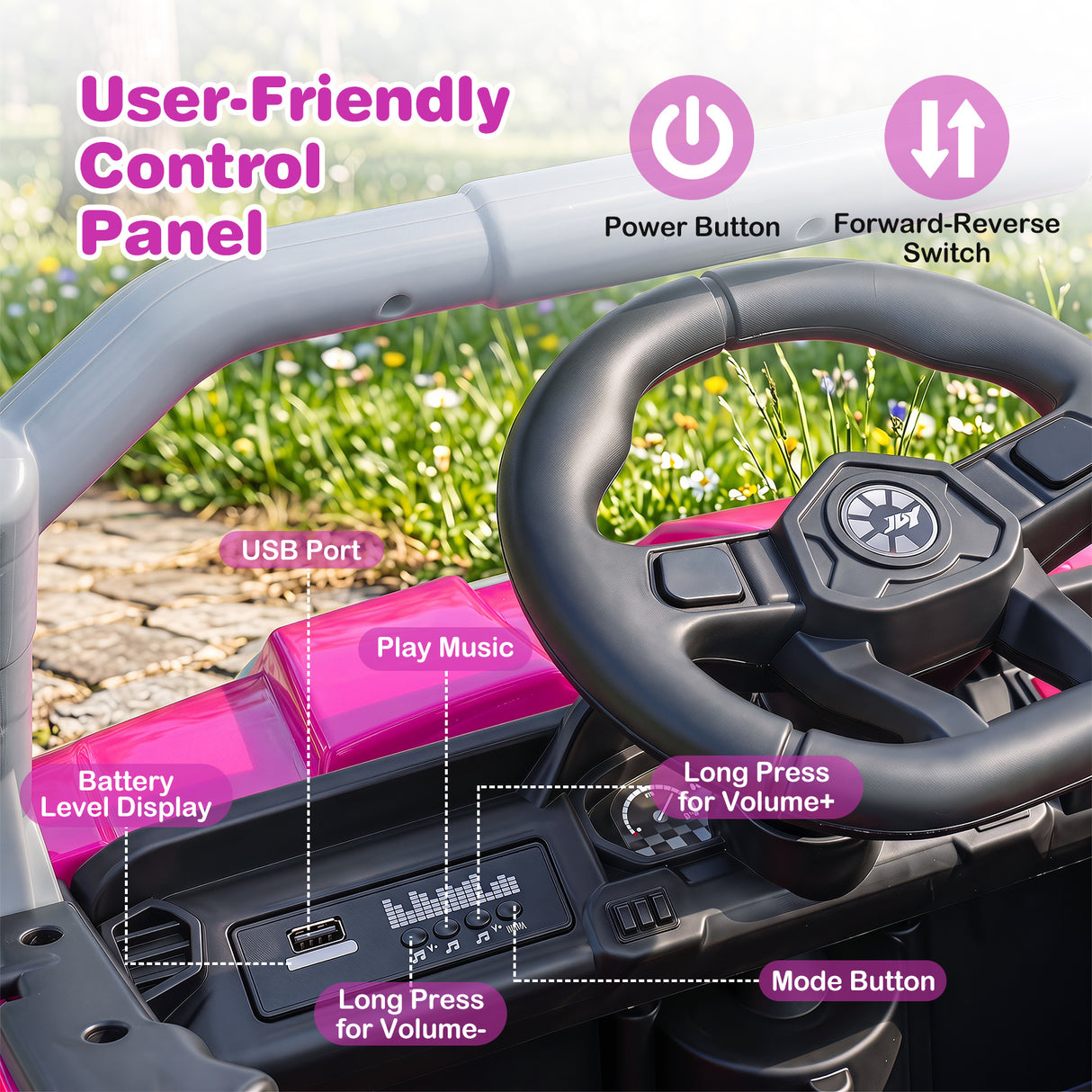 12V Kids Ride on Car with Dual 50W Motors and Remote Control