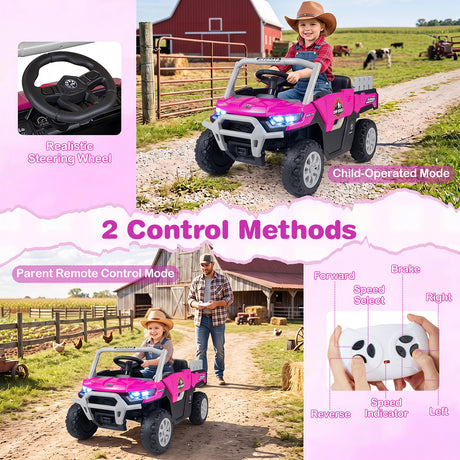 12V Kids Ride on Car with Dual 50W Motors and Remote Control
