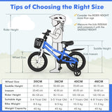 HONEY JOY 14/16/18 Inch Kid's Bike, Toddler Training Bicycle with Handbrake & Coaster Brake