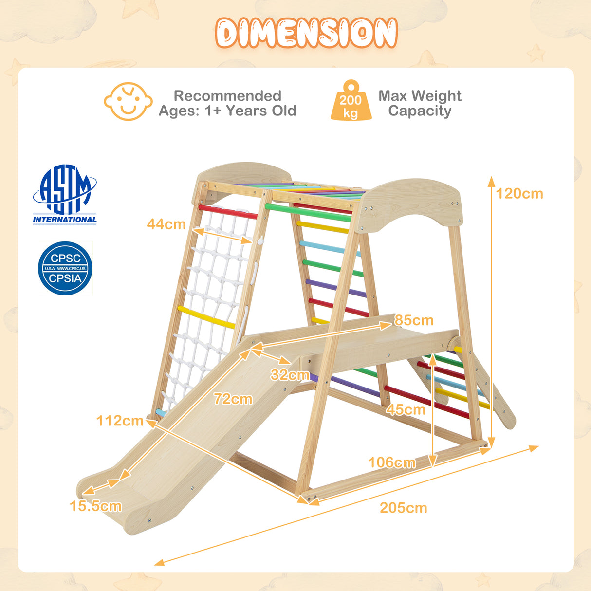 HONEY JOY 6-in-1 Jungle Gym Climber