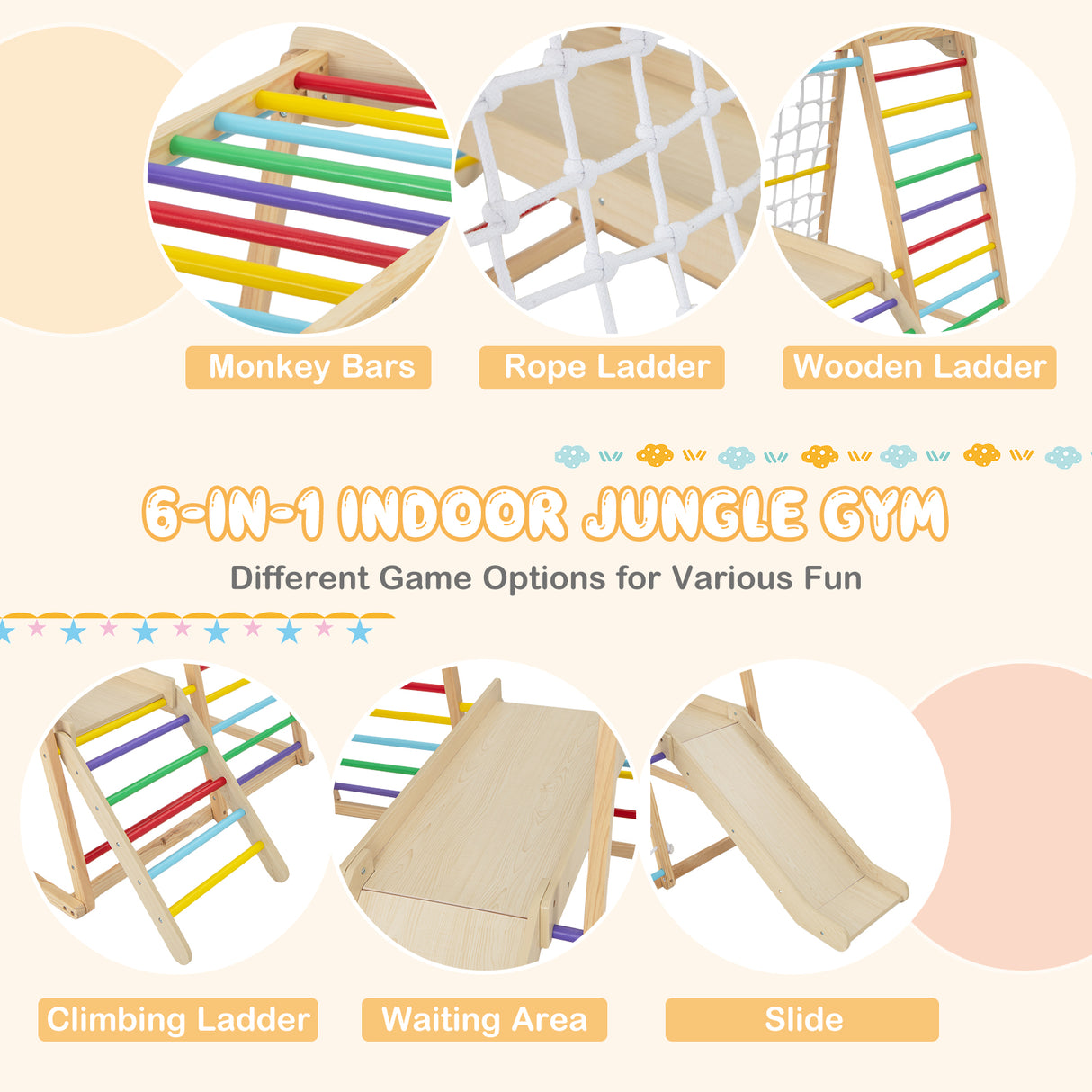 HONEY JOY 6-in-1 Jungle Gym Climber