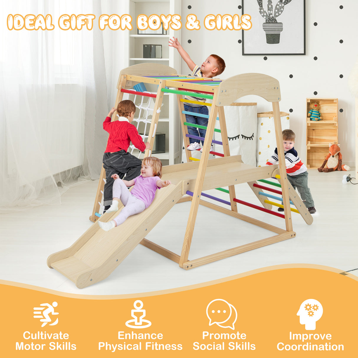 HONEY JOY 6-in-1 Jungle Gym Climber