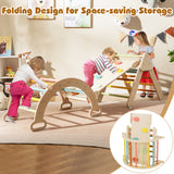 7-in-1 Triangular Set of 3, Baby Climbing Toys w/ Triangular Climber Arch Ramp Rocker