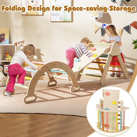 7-in-1 Triangular Set of 3, Baby Climbing Toys w/ Triangular Climber Arch Ramp Rocker