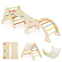 7-in-1 Triangular Set of 3, Baby Climbing Toys w/ Triangular Climber Arch Ramp Rocker