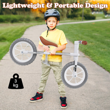 30 CM Balance Bike, 2 Wheels Children's Bicycle with Adjustable Seat