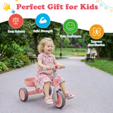 onvertible Kids Tricycle, Toddler Trike with 86° Limited Steering Angle, Carbon Steel Frame, Removable Pedals & Detachable Storage Basket