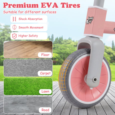 onvertible Kids Tricycle, Toddler Trike with 86° Limited Steering Angle, Carbon Steel Frame, Removable Pedals & Detachable Storage Basket