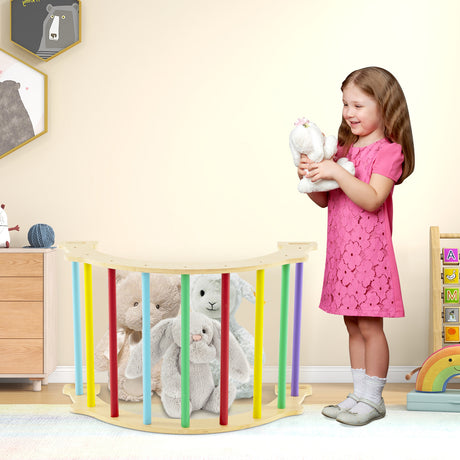 HONEY JOY Kids Climber Arch Rocker with Cushion, 4-In-1 Convertible Wooden Arch Climbing Ladder