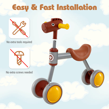 Baby Balance Bike, Toddler First Bike with PU Leather Seat and EVA Foam Wheels