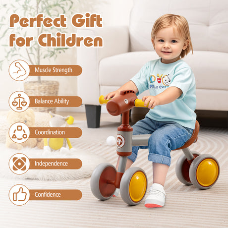 Baby Balance Bike, Toddler First Bike with PU Leather Seat and EVA Foam Wheels