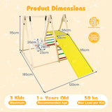 4-in-1 Indoor Jungle Gym, Montessori Wooden Climber Playset for Kids 1+ Years Old