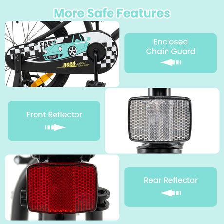 14/16/18-Inch Children Bicycle with Removable Training Wheels for 3-8 Years Old Boys and Girls