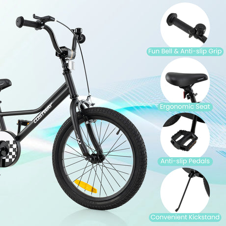 14/16/18-Inch Children Bicycle with Removable Training Wheels for 3-8 Years Old Boys and Girls