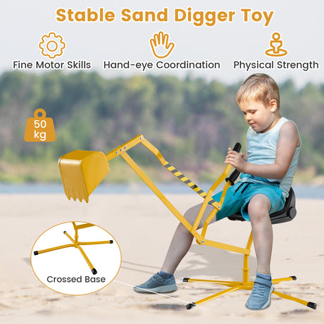 Sandbox Toy Digger, Outdoor Construction Excavator for 3+ Years Old Boys and Girls