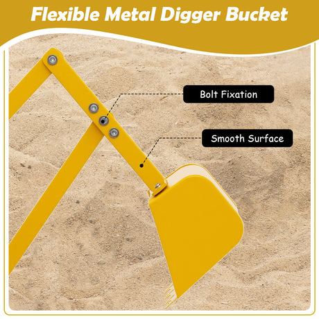 Sand Digger for Kids, Sandbox Toy Digger with 2-Handed Controls & Flexible Shovel