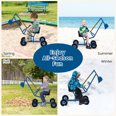 Sand Digger for Kids, Sandbox Toy Digger, Outdoor Construction Excavator for 3+ Years Old Boys and Girls